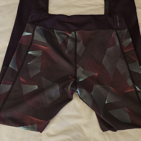 The North Face Flashdry Leggings Purple Blue Geometric Women's Size M Tights - Picture 7 of 7
